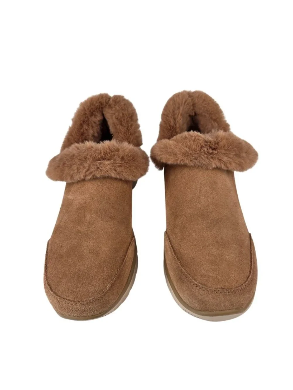 Skechers Easy Going Fall Feeling Tan Suede Slip Ins Size 9